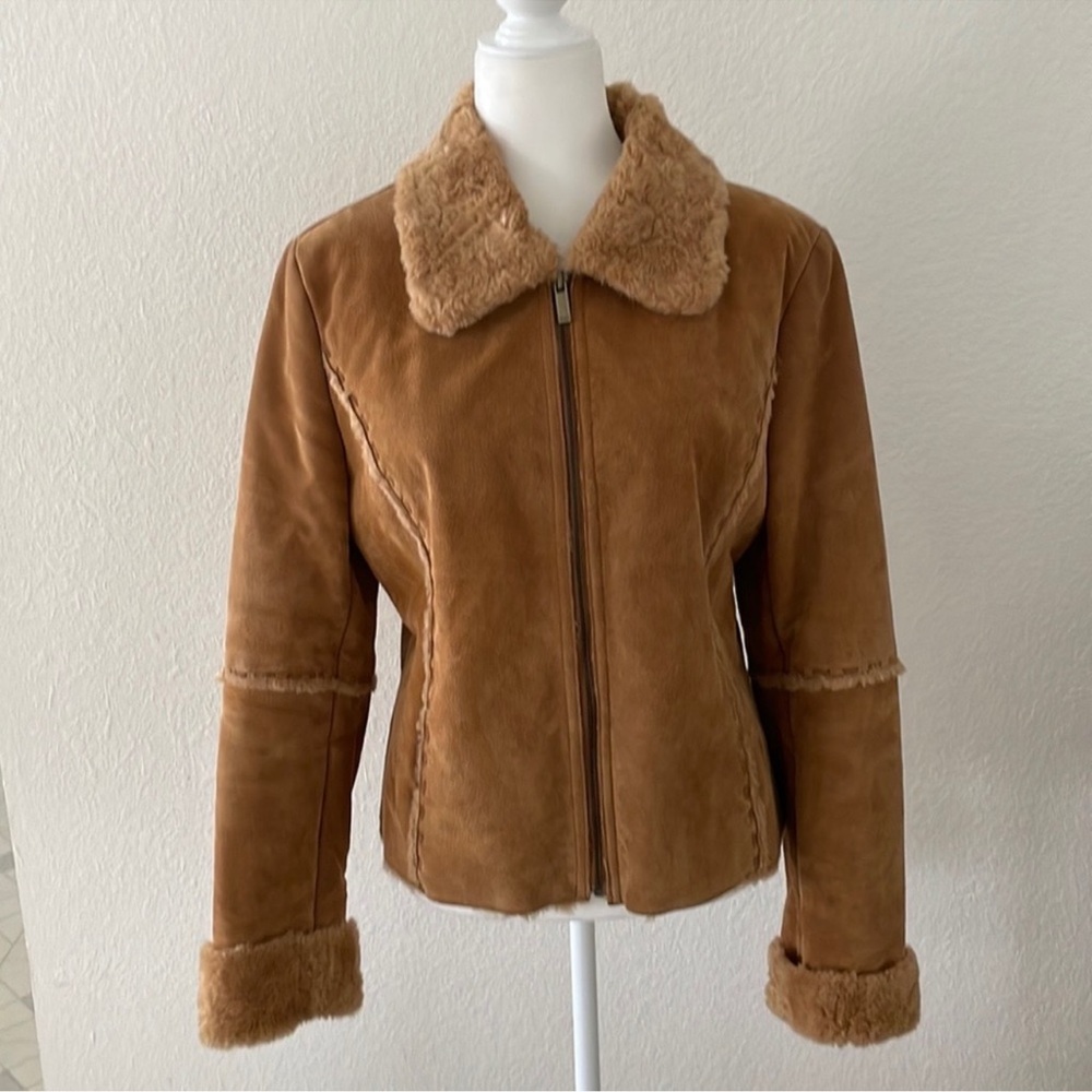 Winlit suede and faux fur jacket size M